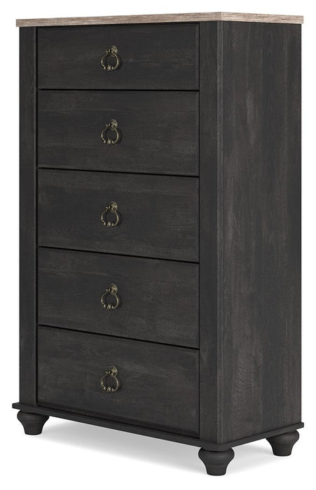 Nanforth - Two-tone - Five Drawer Chest