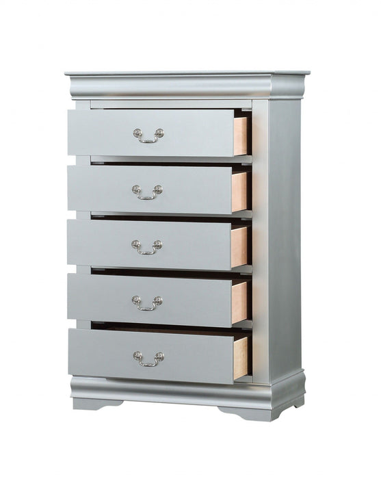 Solid Wood Five Drawer Lingerie Chest - White