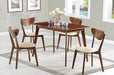 Kersey - 5 Piece Rectangular Dining Set - Chestnut And Tan - Simple Home Plus