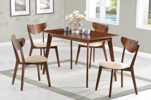 Kersey - 5 Piece Rectangular Dining Set - Chestnut And Tan - Simple Home Plus