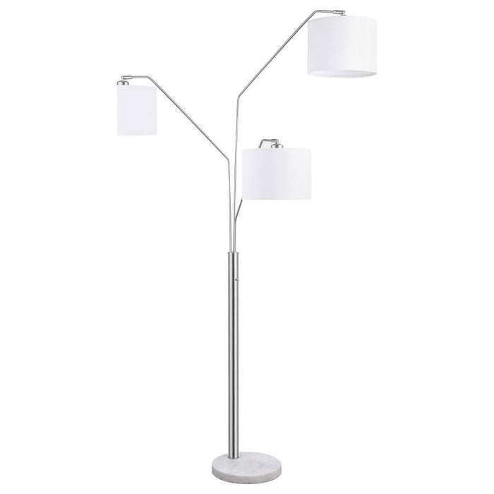 Jirou - Trio Drum Shade Floor Lamp - Stain Nickel - Simple Home Plus