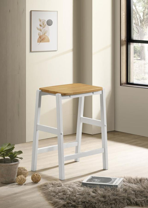 Edgeworth - Wood Backless Counter Stool (Set of 2) - White - Simple Home Plus