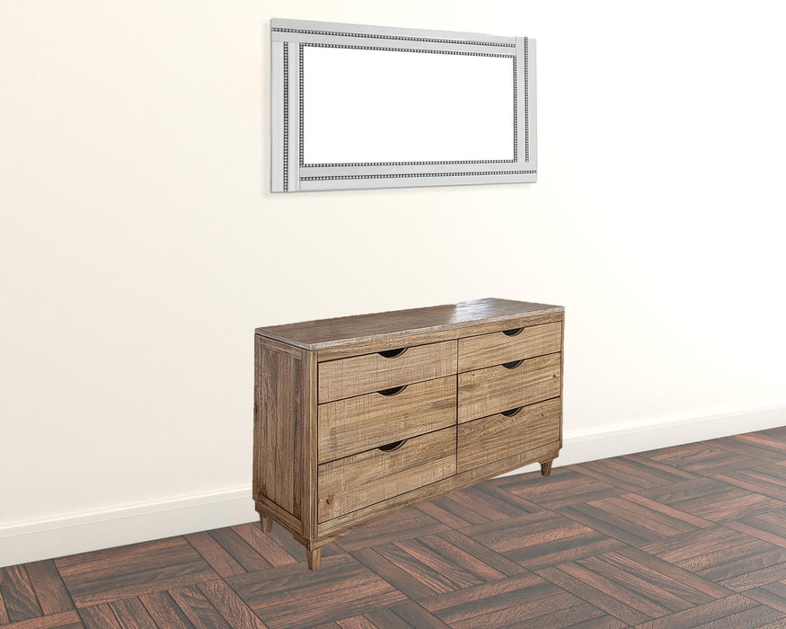 Solid Wood Four Drawer Double Dresser - Natural