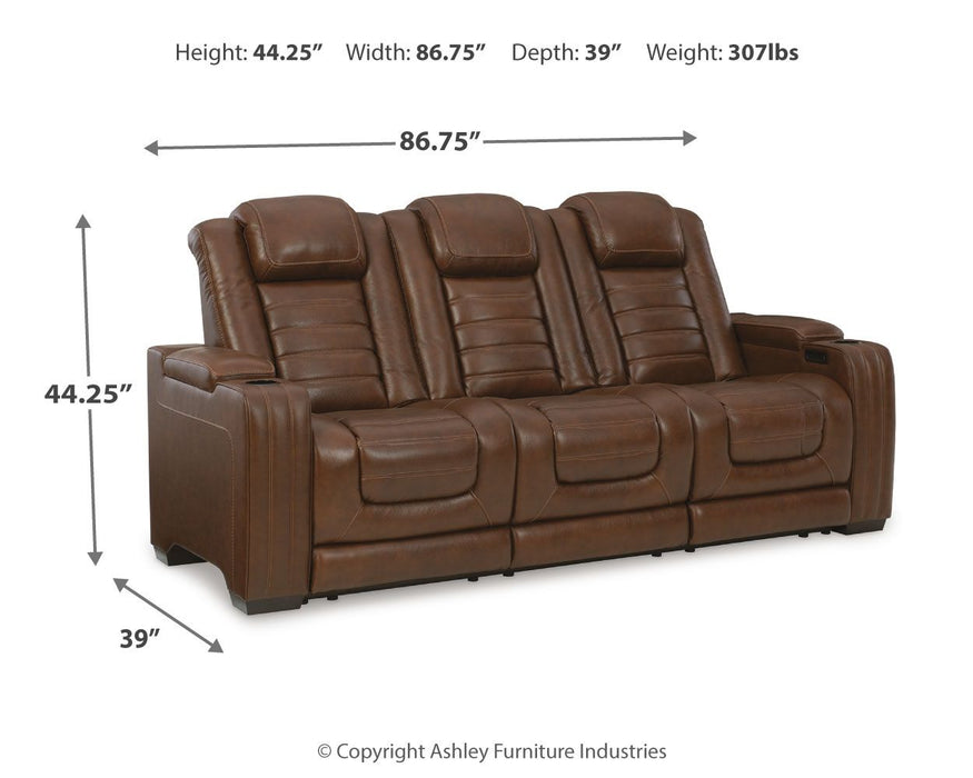 Backtrack - Chocolate - Pwr Rec Sofa With Adj Headrest - Simple Home Plus