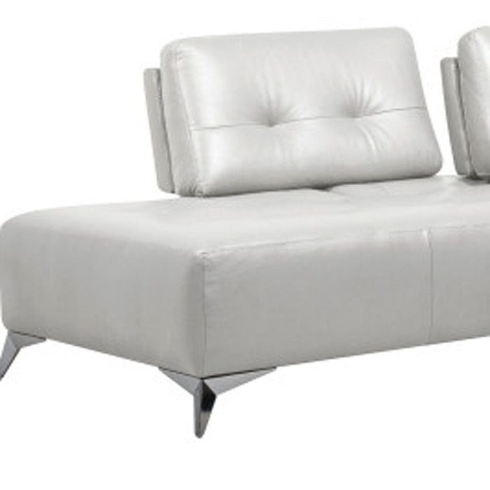 Leather L Shaped Two Piece Seating Component - White