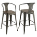 Cavalier - Wooden Seat Bar Stools (Set of 2) - Dark Elm And Matte Black - Simple Home Plus