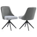 Paulita - Upholstered Swivel Side Chairs (Set of 2) - Gray And Gunmetal - Simple Home Plus