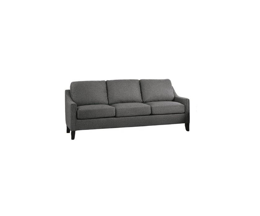 Linen Sofa & Black Legs - Gray