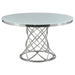 Irene - 5 Piece Round Glass Top Dining Set - White And Chrome - Simple Home Plus