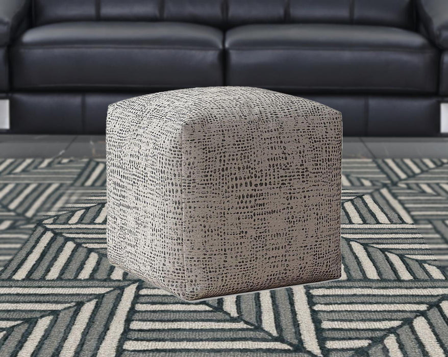 Canvas Abstract Pouf Cover - Black / Gray