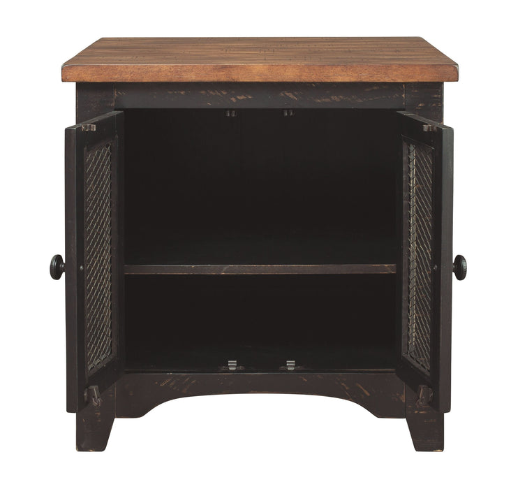 Valebeck - Black / Brown - Rectangular End Table - Simple Home Plus