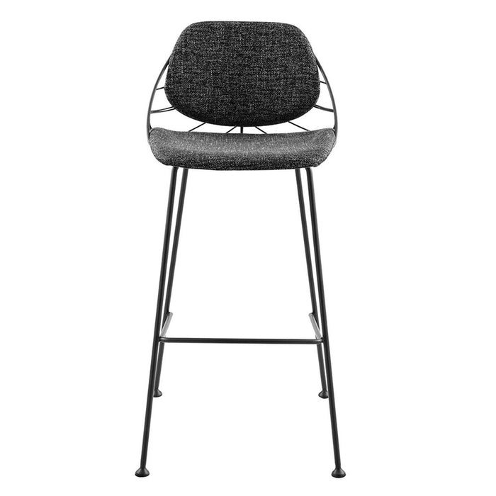 Steel Low Back Bar Height Bar Chairs (Set of 2) - Black