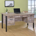 Samson - 4-Drawer Office Desk - Weathered Oak - Simple Home Plus