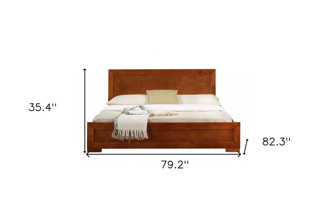 Wood King Platform Bed - Cherry