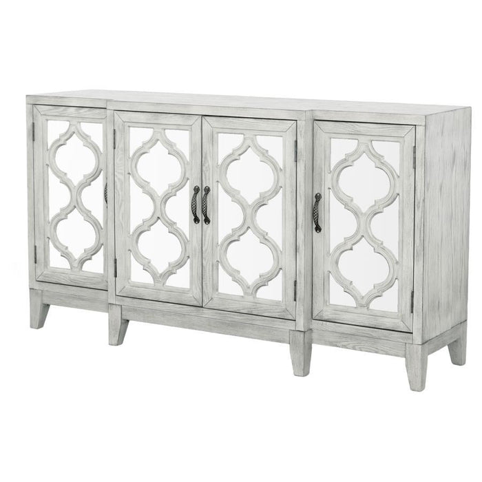 Mckellen - 4-Door Accent Cabinet - Antique White - Simple Home Plus