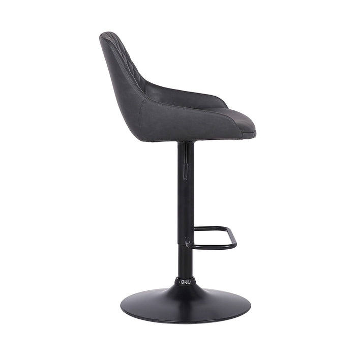 43.5" Swivel Low Back Adjustable Height Bar Chair - Gray / Black