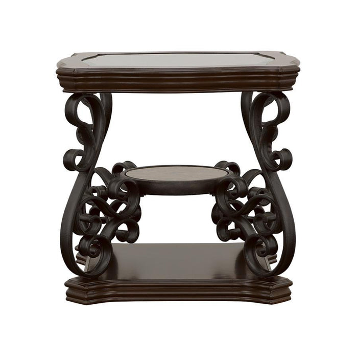 Laney - End Table - Deep Merlot And Clear - Simple Home Plus