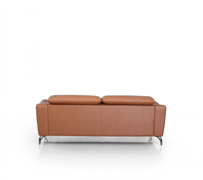 Urban Leather Adjustable Headrest Sofa - Brown