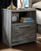 Baystorm - Gray - One Drawer Night Stand - Simple Home Plus