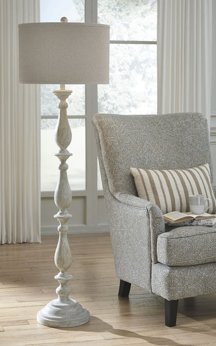 Bernadate - Whitewash - Poly Floor Lamp - Simple Home Plus