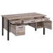 Samson - 4-Drawer Office Desk - Weathered Oak - Simple Home Plus