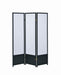 Calix - 3-Panel Folding Floor Screen - Translucent And Black - Simple Home Plus