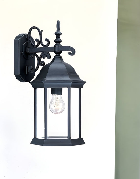 Narrow Domed Hanging Glass Lantern Wall Light - Matte Black