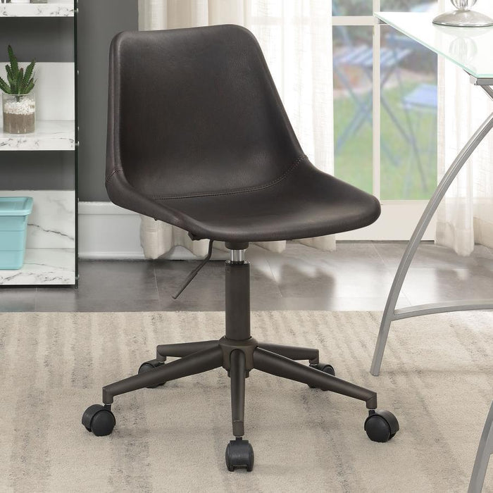 Carnell - Adjustable Height Office Chair With Casters - Brown And Rustic Taupe - Simple Home Plus