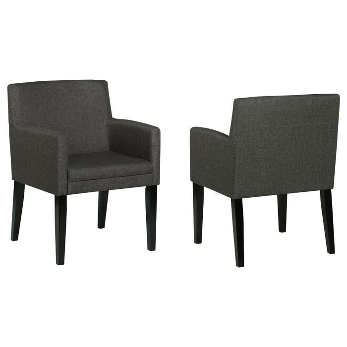 Catherine - Upholstered Dining Arm Chair (Set of 2) - Charcoal Gray And Black - Simple Home Plus