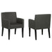 Catherine - Upholstered Dining Arm Chair (Set of 2) - Charcoal Gray And Black - Simple Home Plus