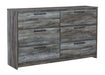 Baystorm - Gray - Six Smooth Drawer Dresser - Simple Home Plus