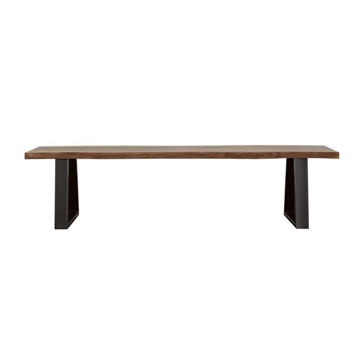 Ditman - Live Edge Dining Bench - Gray Sheesham And Black - Simple Home Plus