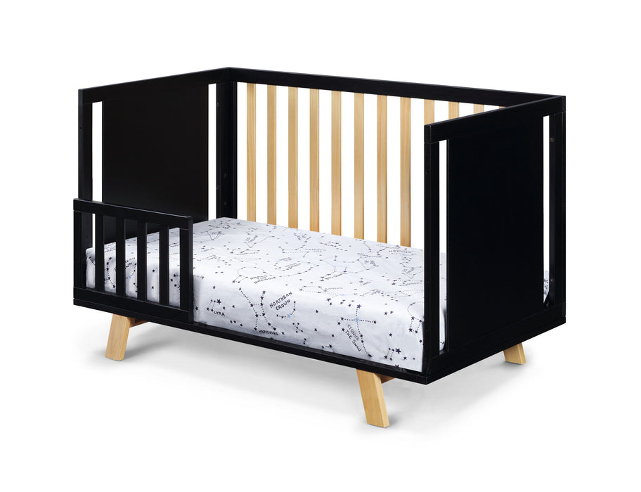 Solid And Manufactured Wood Standard Three In One Convertible Crib - Black