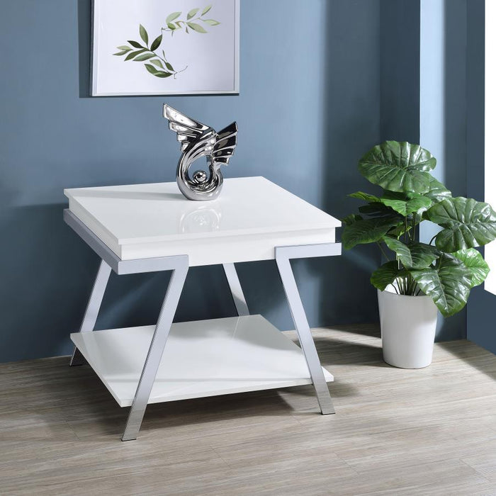 Marcia - End Table - White High Gloss