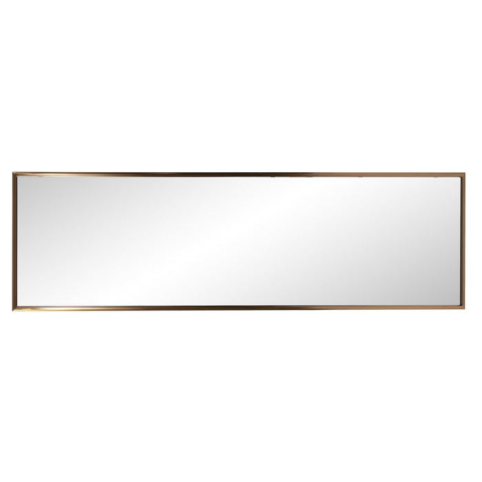 Antiqued Rectangular Full Length Wall Mirror - Brushed Brass