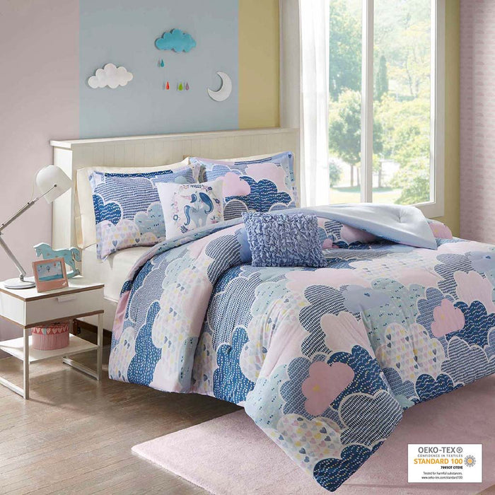 Cloud - Printed Comforter Cotton Set - Blue