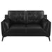 Moira - Upholstered Tufted Loveseat With Track Arms - Black - Simple Home Plus