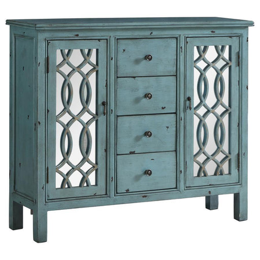 Rue - 4-Drawer Accent Cabinet - Antique Blue - Simple Home Plus