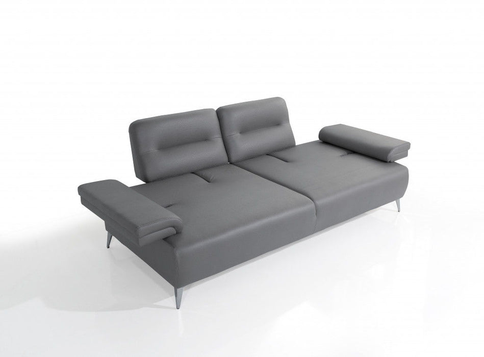 Ruslan Sofa in Light Gray Leather