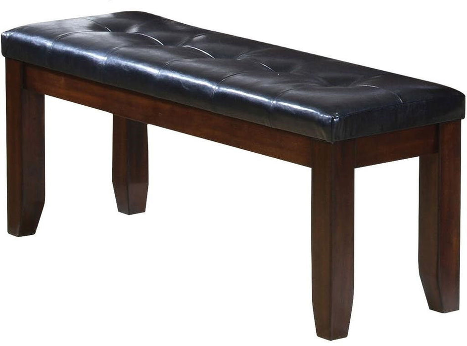 Upholstered Faux Leather Bench - Espresso / Black