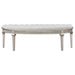 Evangeline - Upholstered Demilune Bench - Ivory And Silver Oak - Simple Home Plus