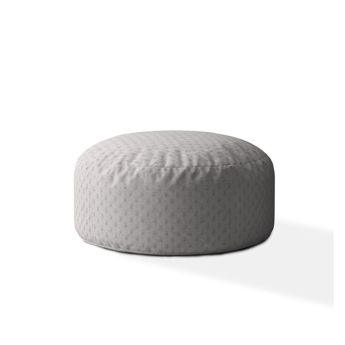 Polyester Round Pouf Ottoman - Gray