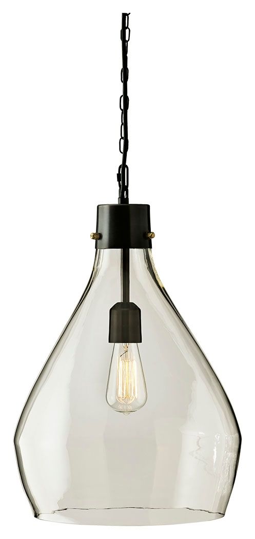 Avalbane - Clear / Gray - Glass Pendant Light - Simple Home Plus