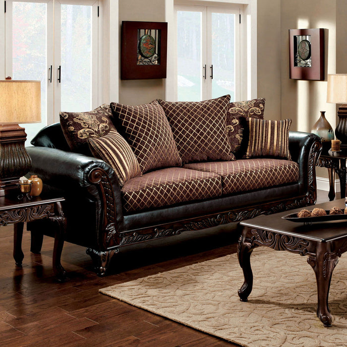 San Roque - Sofa - Brown / Espresso / Dark Cherry - Simple Home Plus