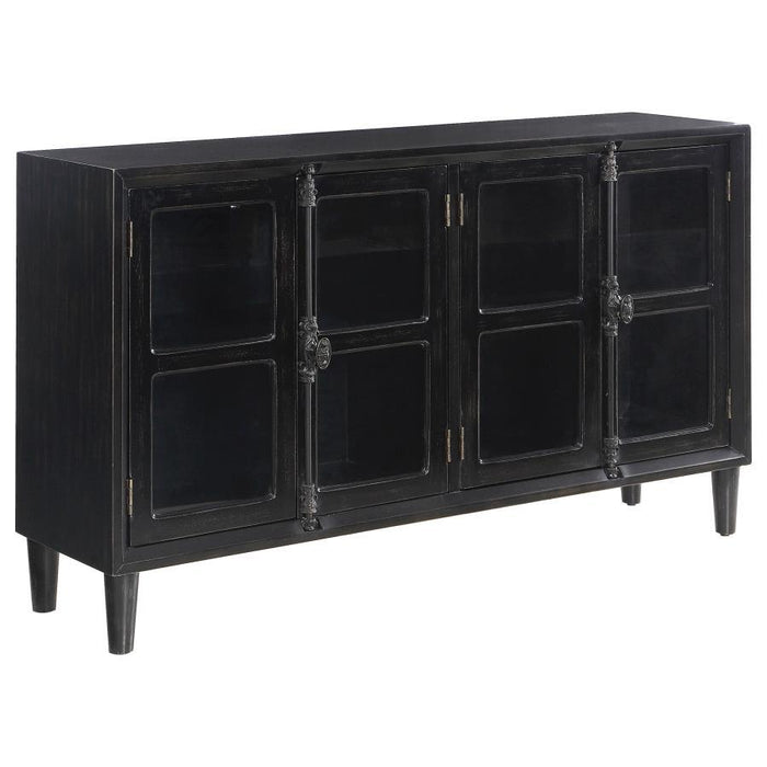 Sylvia - 4-Door Accent Cabinet - Black - Simple Home Plus