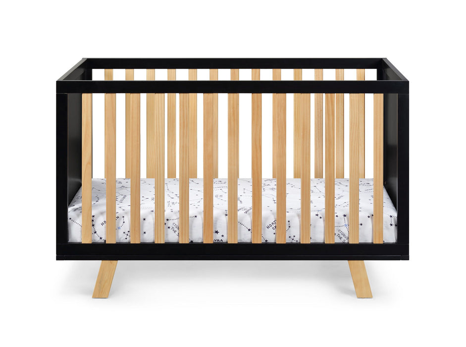 Solid And Manufactured Wood Standard Three In One Convertible Crib - Black