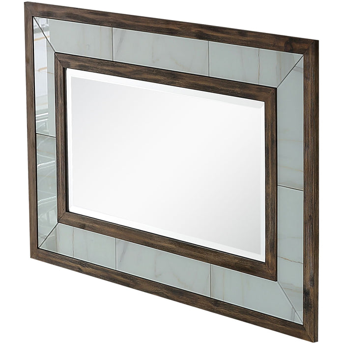 32" Wood Framed Accent Mirror - Brown