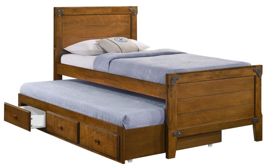 Granger - Twin Captain's Bed With Trundle - Rustic Honey - Simple Home Plus