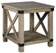 Aldwin - Gray - Rectangular End Table - Crossbuck Styling - Simple Home Plus