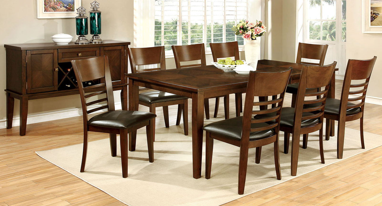 Hillsview - 7 Dining Table With Leaf - Brown Cherry / Espresso - Simple Home Plus